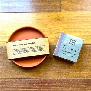 Terracotta Mini Incense Holder with Hibi Incense, NWT